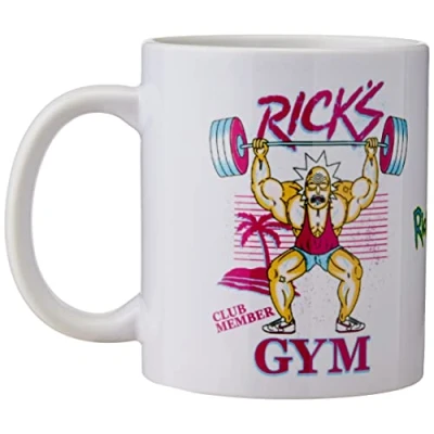 Image of Pyramid MG24870 Morty Ricks Gym Coffee Mug, Porcelain, Multi Colour