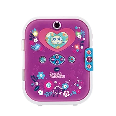 Image of VTech Purple Secret Safe Diary Light Show, Interactive Girls Diary, for with Face Recognition, Photos &amp; More, Gifts Games, Ages 5, 6, 7+ Year Olds, English Version