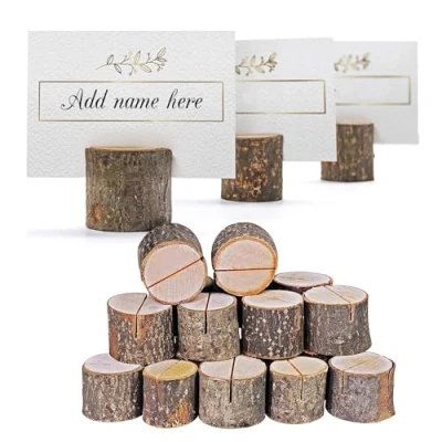 Image of THE TWIDDLERS 50 Pine Wood Rustic Table Place Card Name Holders for Weddings &amp; Events Menu Photo Events, Stand Number 3cm