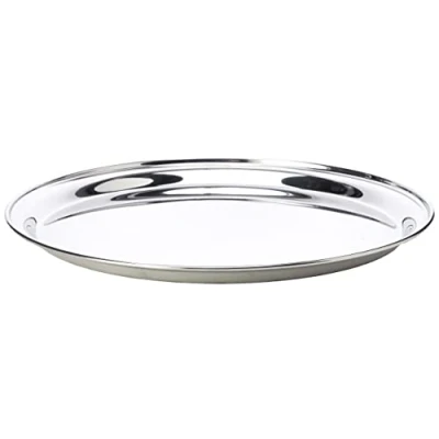 Image of Genware NEV 52039 Tray, Stainless Steel, 12&quot; Round, 300 mm