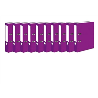 Image of Very Strong Premium Quality Linen Lever Arch Files A4 Heavy Duty by Nobel (Purple, 10 Files)