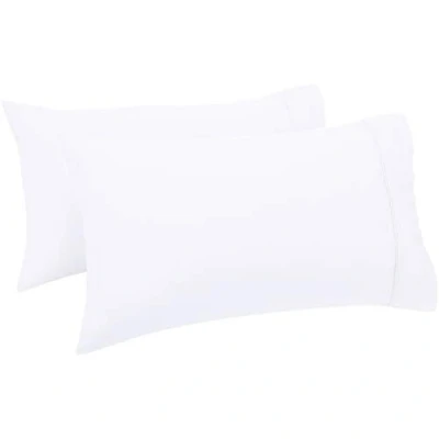 Image of Amazon Basics 400 Thread Count Pillowcase, Set of 2, White, 80 cm L x 50 W, Pillows Not Included
