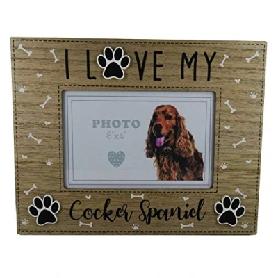 Image of Cocker Spaniel Dog Photo Frame I Love My Or Puppy 20 Assorted Breeds Available 6x4&quot;