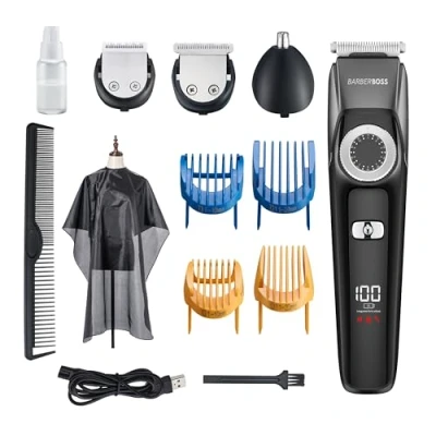Image of Barberboss Beard Trimmer Men, Nose Hair for Cordless Clippers Men: Waterproof, Mens Grooming Kits