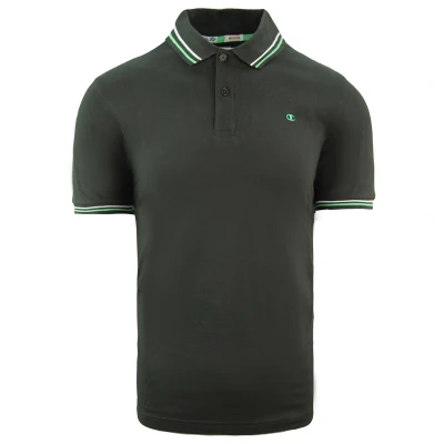 Image of Champion Heritage Fit Short Sleeve Grey Mens Cotton Polo Shirt 206239 2187