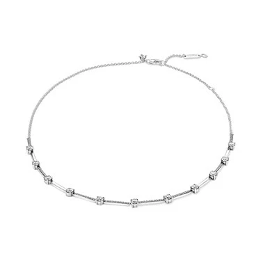 Image of Pandora , Women’s Sterling silver Cubic Zirconia Chain Necklace, Silver, 19mm 390059C01 45