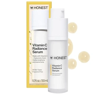 Image of Honest Beauty Vitamin C Radiance Serum with Artichoke &amp; Clover Extracts Paraben Free, Dermatologist Tested, Cruelty Free 1.0 fl. oz.