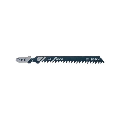Image of Bosch 5x T 111 C Basic for Wood Jigsaw Blade (for Softwood, Chipboard, Length 100 mm, Professional Accessory Jigsaw)