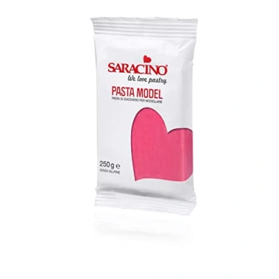 Image of Saracino Sugar Paste Model Fuchsia for Modeling 250 g Gluten Free Made in Italy