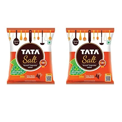 Image of Tata Salt 1kg (Pack of 2) Vacuum Evaporated Iodised Iodine Guaranteed Combination That Aids Proper Mental and Physical Development.