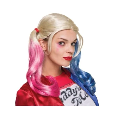 Image of Rubies Official Suicide Squad Harley Quinn Wig, Adult Fancy Dress Accessory Halloween