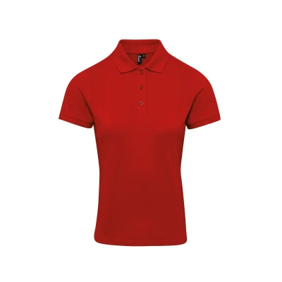 Image of Premier Unisex Womens/Ladies Coolchecker Plus Piqu Polo With CoolPlus (Red) Size 2XL
