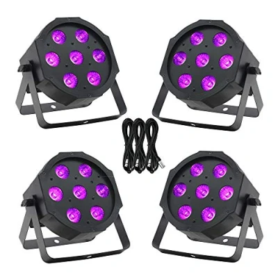 Image of 4x Equinox MaxiPar Quad LED Par Can Uplighter DMX DJ Lighting RGBW Bundle