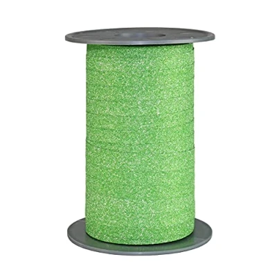 Image of C.E. Pattberg Prasent Poly Glitter Curling Ribbon Light Green 10 mm Width, 100 m Length, Polypropylen,