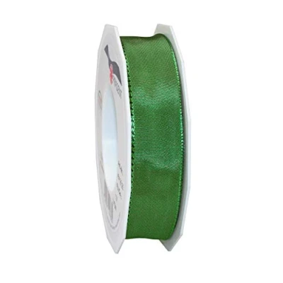 Image of Präsent Lyon Wired Taffeta Ribbon Evergreen 25 mm Width, m Length