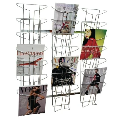 Image of Alba A4 Wall Mounted 7 Tier 21 Pocket Literature Holder Chrome
