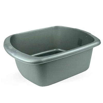 Image of Whitefurze Rectangular Bowl, Plastic, Silver, Large