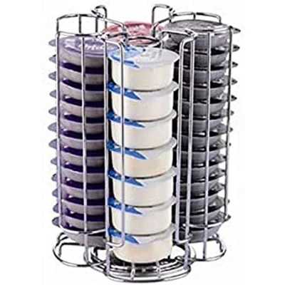 Image of EXZACT Coffee Capsule Holder, Compatible with Tassimo Capsules (52pcs Max) Rotating Stand Pod Rack (Tassimo 52pcs)