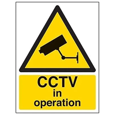 Image of V Safety Warning Cctv in Operation Sign Portrait 150 mm x 200 2 Rigid Plastic