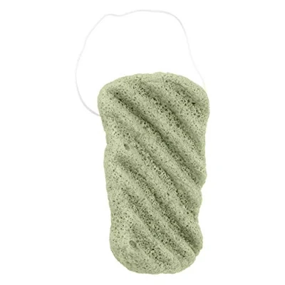 Image of Konjac Sponge Set, Body 100% Natural Long Wave Type Big Size Wash Face Flutter Facial Care Sponges for &amp; Deep Cleansing Skin (Green)