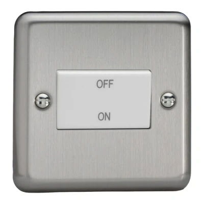 Image of Varilight Fan Isolating Switch (3 Pole) Matt Chrome XSFIW