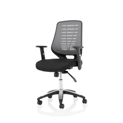 Image of Relay Task Operator Chair Airmesh Seat Silver Back Adjustable Arms