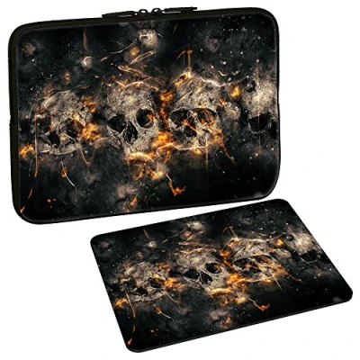 Image of PEDEA Design Protective Case for Notebook up to 15.6 Inches (39.6 cm) with Mouse Pad Skulls