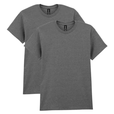 Image of Gildan Heavy Cotton T Shirt, Style G5000, Multipack, Graphite Heather (2 Pack), XXL (Pack of 2)