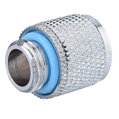 Image of ASHATA PC Water Cooling Fittings,2PCS G1/4 2 Points Soft Tube Compression Fitting with Brass Material for Computer System
