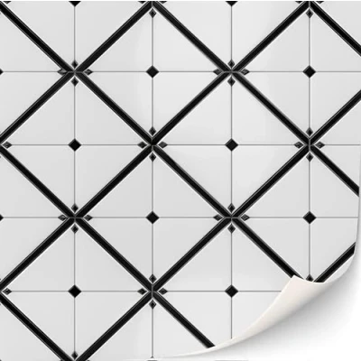 Image of 3 Sheets Self Adhesive Floor Tiles for Dollhouses Scale 1:12 (Tile Pattern Castle Sanssouci)