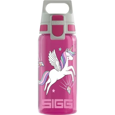 Image of Sigg Kids Water Bottle Viva One Unifly Suitable For Carbonated Beverages Leakproof Dishwasher Safe BPA Free Sports &amp; Bike Pink 0.5L