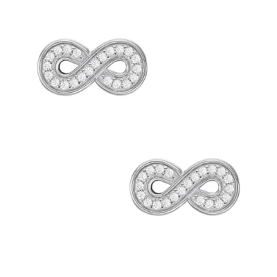Image of Fossil Women&#039;s Infinity Sterling Silver Stud Earrings, JFS00634040