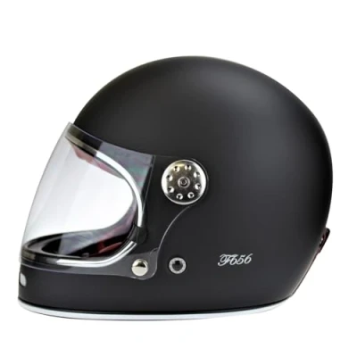 Image of ViPER F656 Full Face Motorcycle Motorbike Helmet ECE 22.06 Approved Vintage Helmets for Adult Men and Women Touring Urban Bike Safety Wear (Matt Black,L)