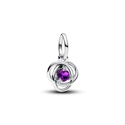 Image of Pandora February Birthstone Eternity Circle Dangle Charm