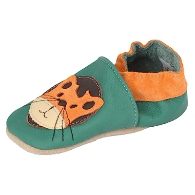 Image of Beck Little Tiger Slipper, Green, 6.5 UK Child
