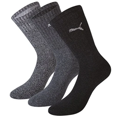 Image of PUMA Unisex Sport 3p Socks, White, 8 UK