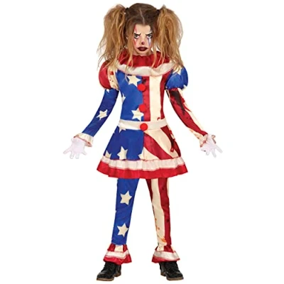 Image of FIESTAS GUIRCA Evil American USA Clown Fancy Dress for Girls Kids Halloween Costume Costumes 10 12 years