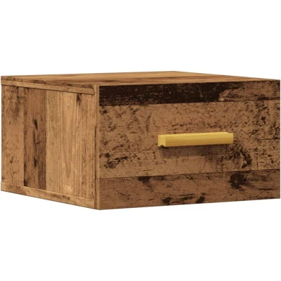 Image of vidaXL Wall Mounted Bedside Cabinet Floating Bed Side Table Engineered Wood, Old Wood Finish 35 x 20 cm
