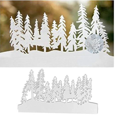 Image of Christmas Tree Group Metal Die Cuts,Merry Snowflake Cutting Dies Cut Stencils for DIY Craft Card Making Embossing Photo Decorative Paper Scrapbooking
