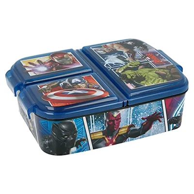 Image of Stor Avengers Kids Children’s 3 Compartment Sandwich Lunch Box
