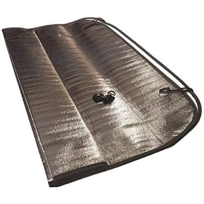 Image of Streetwize Foldable Aluminium Sunshade 130cm x 60cm Windscreen Protection, Sun and Heat Reflector