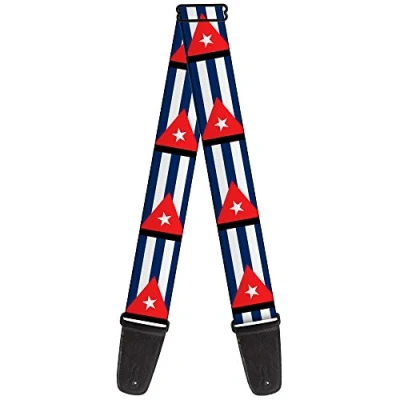 Image of Buckle Down Guitar Strap Cuba Flags 2 Inches Wide (GS W30356)