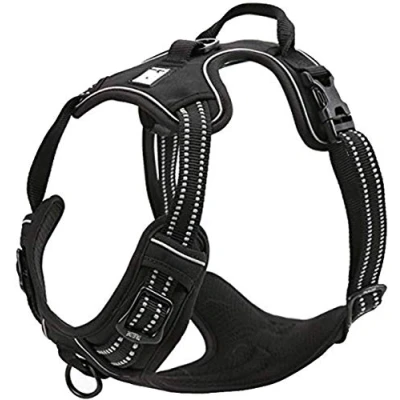 Image of TrueLove Dog Harness TLH5651 No pull Reflective Stitching Ensure Night Visibility, Outdoor Adventure Big Perfect Match Puppy Vest (Black,M)
