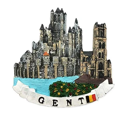 Image of 3D Ghent Belgium Fridge Magnet Tourist Souvenir Gift Collection Home &amp; kitchen Decoration Magnetic Sticker Gent Refrigerator