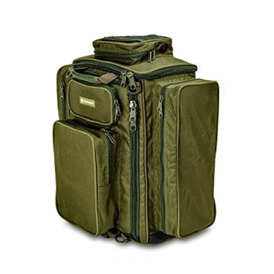 Image of Saber 40Ltr Rucksack/Barrow Bag Fishing Tackle Storage External Pockets Large Rucksack Protect &amp; Store Equipment Ideal for Carp