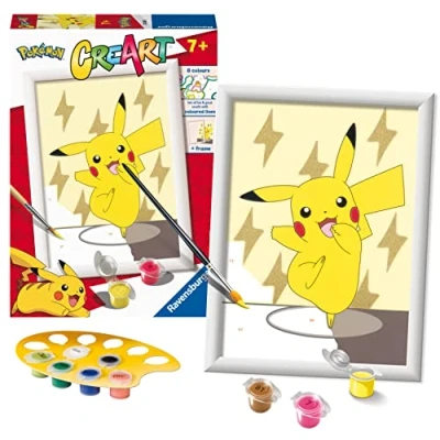 Image of Ravensburger CreArt Pokemon Paint By Numbers Kits for Children &amp; Adults Ages 7 Years Up Kids Craft Set