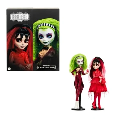 Image of ​Monster High Skullector Beetlejuice Doll 2 Pack, Collectible Betelgeuse and Lydia Deetz Set with Accessories Displayable Packaging, HYV96