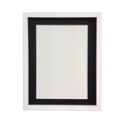 Image of FRAMES BY POST Rio Picture Photo Frame, MDF Wood, White with Black Mount, 16 x 12 Inches Image Size 10