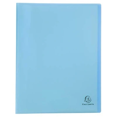 Image of Exacompta Ref. 88472E Pack of 5 Chromaline pastel document covers 40 smooth crystal pockets 80 views for A4 dim 24 x 32 cm blue translucent recycled polypro cover