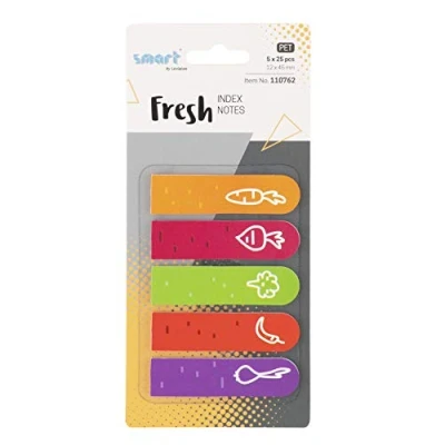 Image of smart by Leviatan Fresh Adhesive Strips Page Marker Index Film Text PET 12 x 45 mm 5 25 Stripes Vege